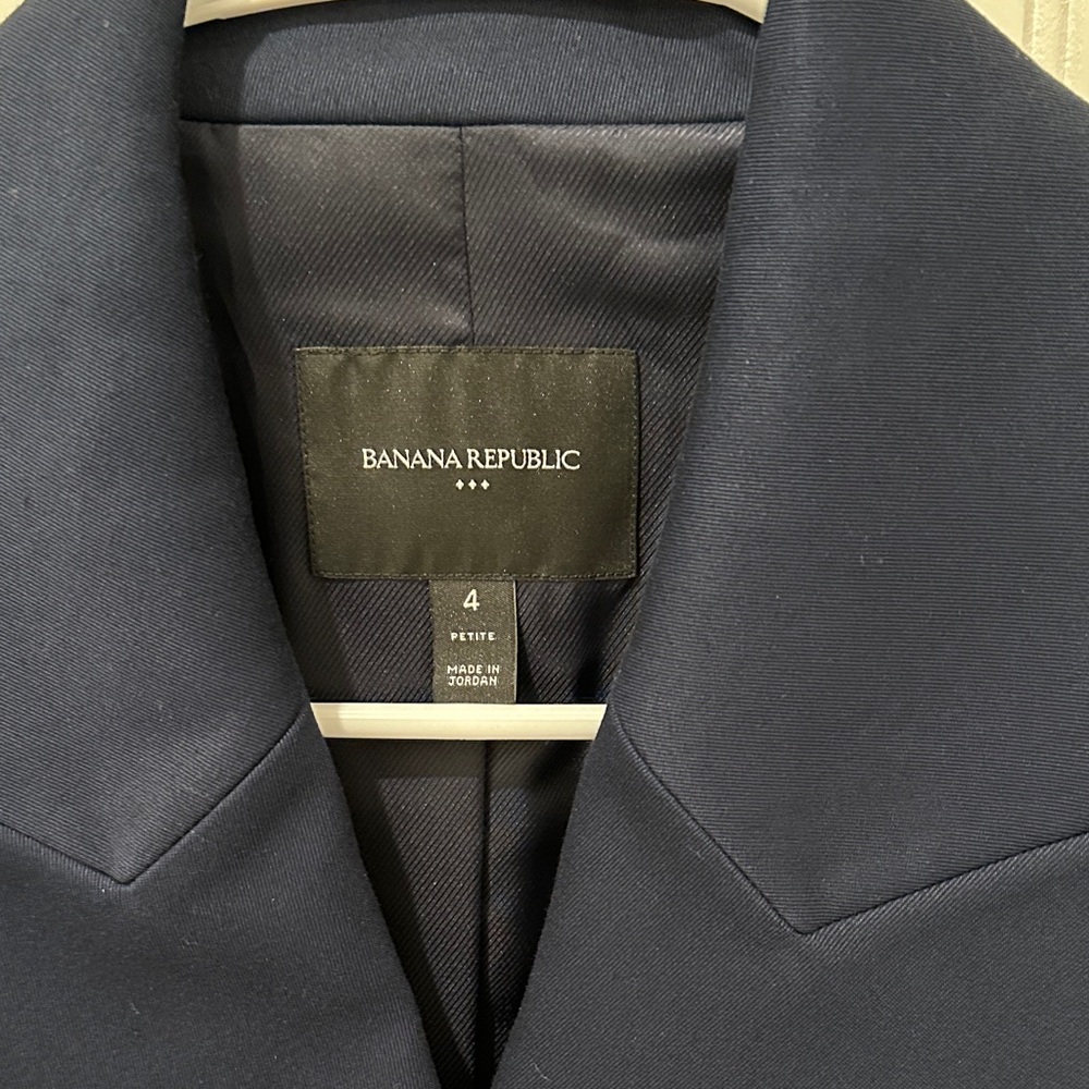 Banana Republic Factory Icon Blazer Stretch Cotton 4P NWOT "Preppy Navy"